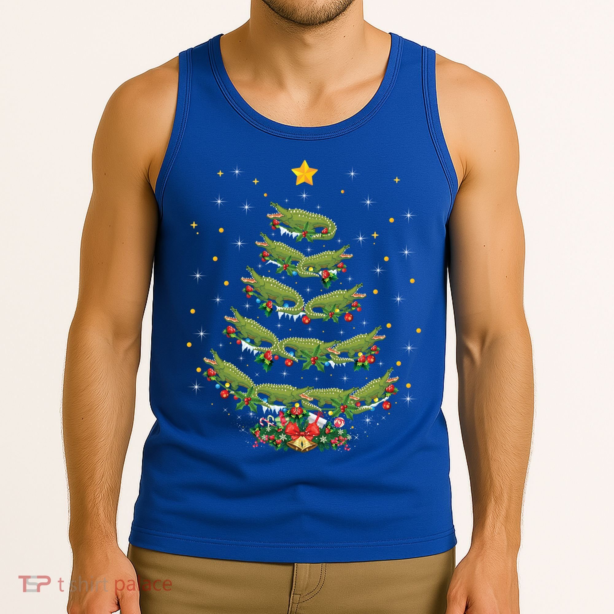 Alligator Lover Xmas Gift Alligator Christmas Tree Gift Tank Top