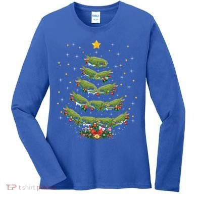 Alligator Lover Xmas Gift Alligator Christmas Tree Gift Women's Long Sleeve Shirt