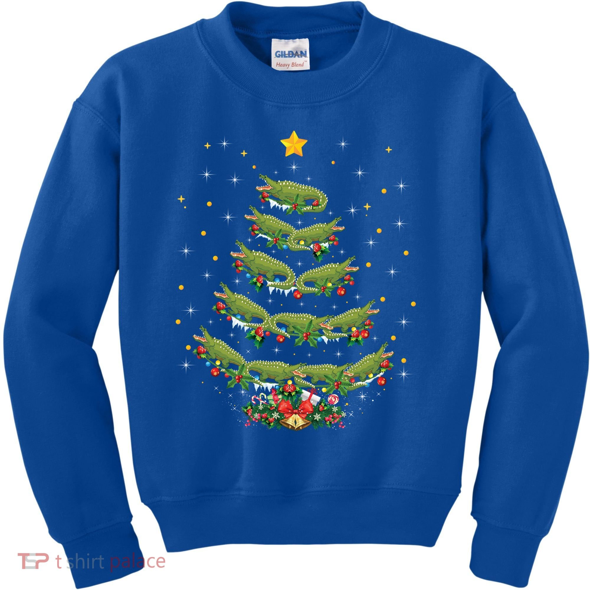 Alligator Lover Xmas Gift Alligator Christmas Tree Gift Kids Sweatshirt