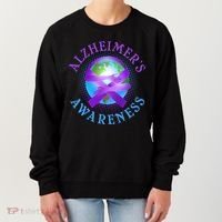 Alzheimer's Awareness Support Ribbon Hugging The World Women's Sweatshirt thumb 0
