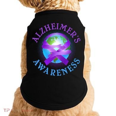 Alzheimer's Awareness Support Ribbon Hugging The World Doggie Tank