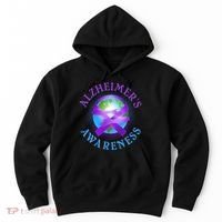 Alzheimer's Awareness Support Ribbon Hugging The World Hoodie thumb 0