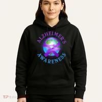 Alzheimer's Awareness Support Ribbon Hugging The World Hoodie thumb 5