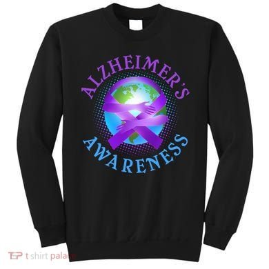 Alzheimer's Awareness Support Ribbon Hugging The World Sweatshirt