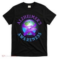 Alzheimer's Awareness Support Ribbon Hugging The World T-Shirt thumb 0