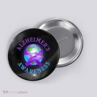 Alzheimer's Awareness Support Ribbon Hugging The World Button thumb 0