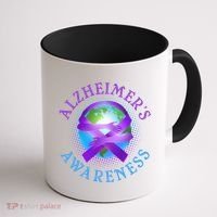 Alzheimer's Awareness Support Ribbon Hugging The World Coffee Mug thumb 1