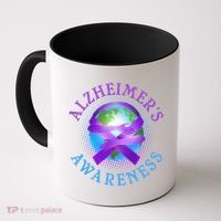 Alzheimer's Awareness Support Ribbon Hugging The World Coffee Mug thumb 0