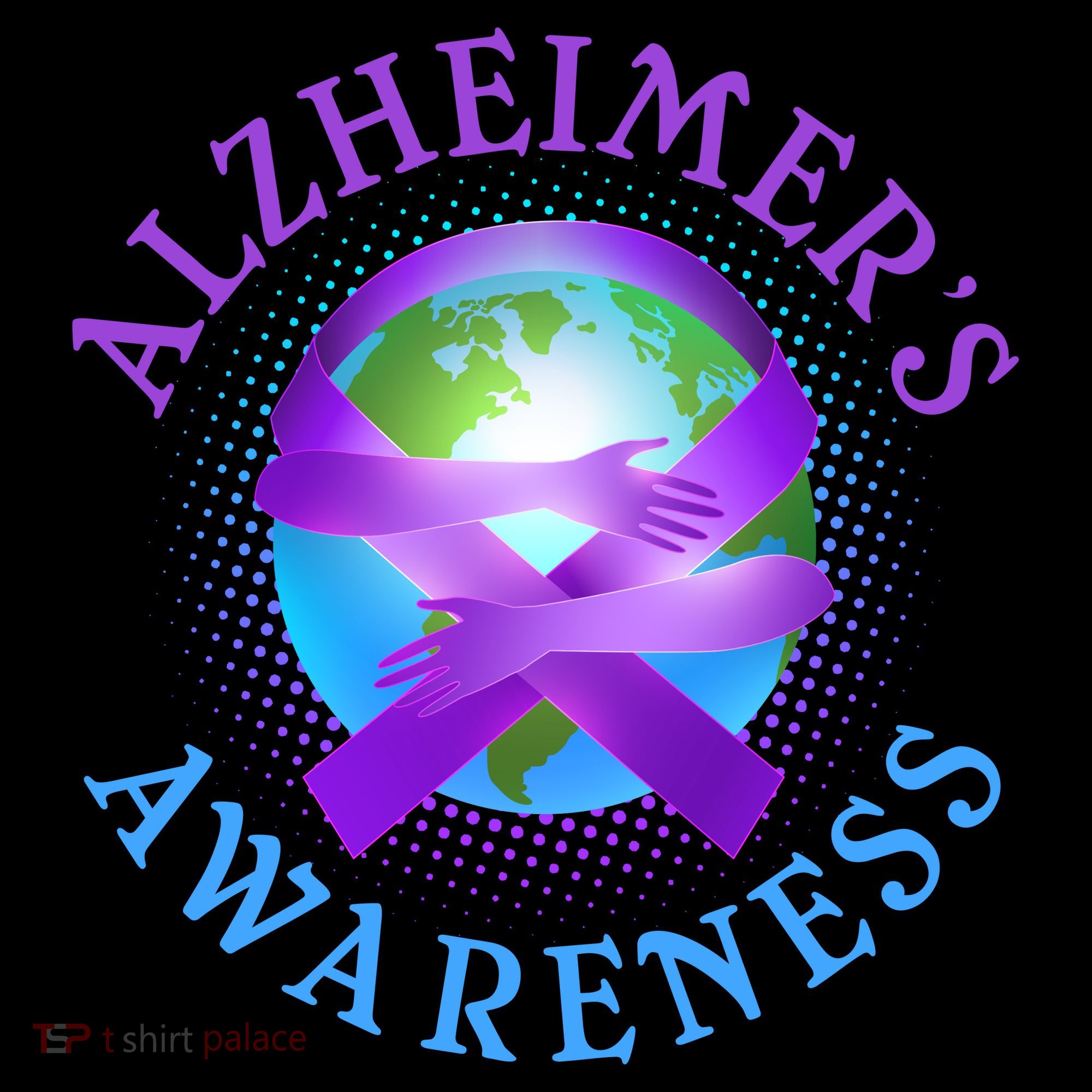 Alzheimer's Awareness Support Ribbon Hugging The World Coffee Mug