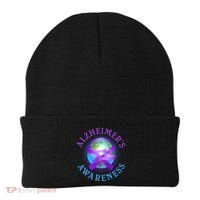 Alzheimer's Awareness Support Ribbon Hugging The World Beanie thumb 0
