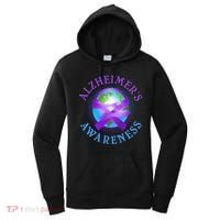 Alzheimer's Awareness Support Ribbon Hugging The World Women's Hoodie thumb 0