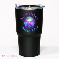 Alzheimer's Awareness Support Ribbon Hugging The World Tumbler thumb 0
