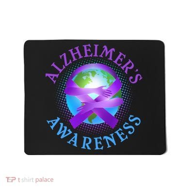 Alzheimer's Awareness Support Ribbon Hugging The World Mousepad