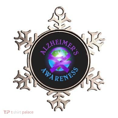 Alzheimer's Awareness Support Ribbon Hugging The World Ornament
