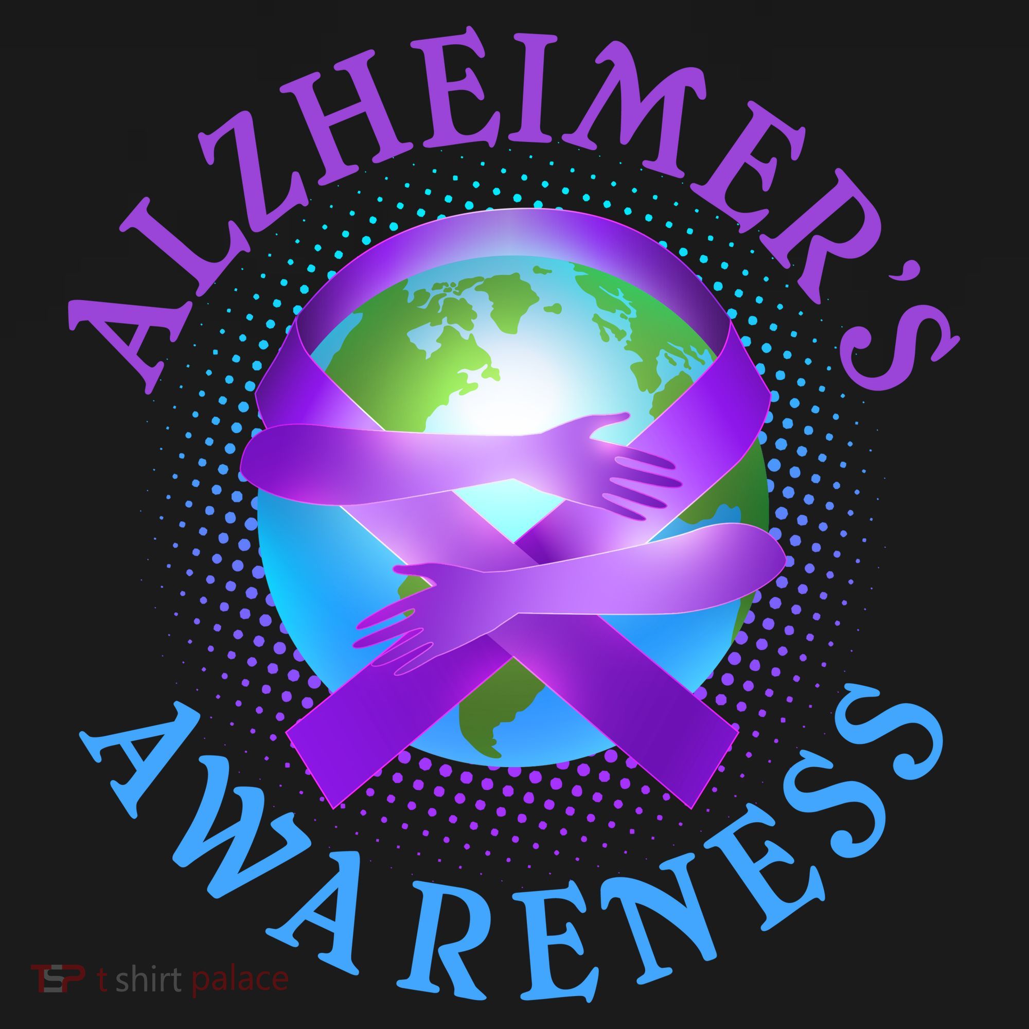 Alzheimer's Awareness Support Ribbon Hugging The World Ornament