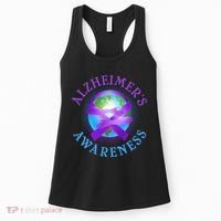 Alzheimer's Awareness Support Ribbon Hugging The World Women's Tank Top thumb 0