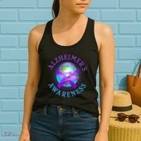 Alzheimer's Awareness Support Ribbon Hugging The World Women's Tank Top thumb 2