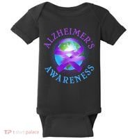 Alzheimer's Awareness Support Ribbon Hugging The World Baby Bodysuit thumb 0