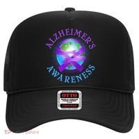 Alzheimer's Awareness Support Ribbon Hugging The World Hat thumb 0