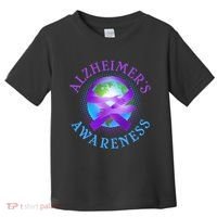 Alzheimer's Awareness Support Ribbon Hugging The World Toddler T-Shirt thumb 0