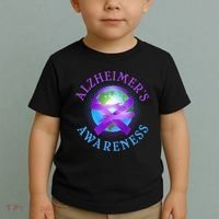 Alzheimer's Awareness Support Ribbon Hugging The World Toddler T-Shirt thumb 2