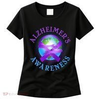 Alzheimer's Awareness Support Ribbon Hugging The World Women's T-Shirt thumb 0