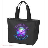 Alzheimer's Awareness Support Ribbon Hugging The World Tote Bag thumb 3