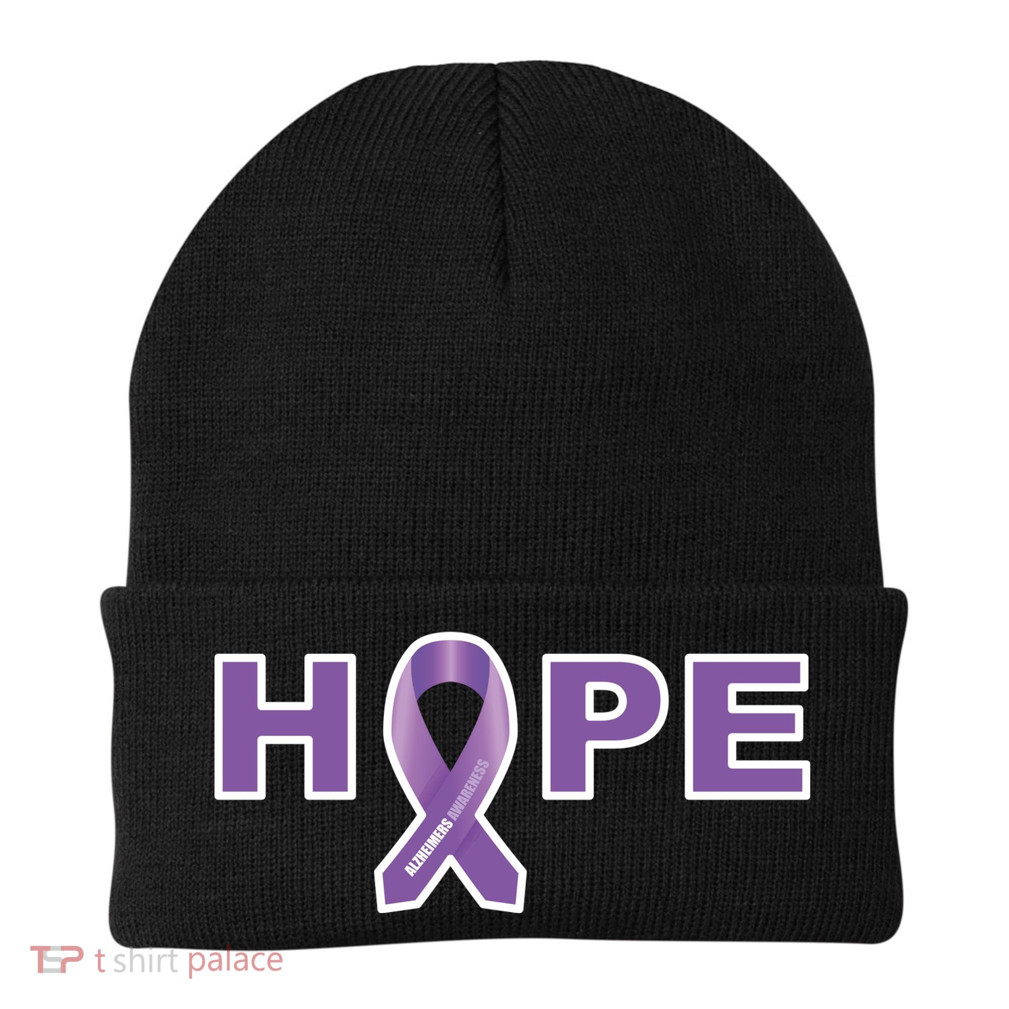 Alzheimer's Disase Awareness Ribbon Beanie