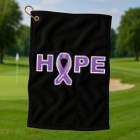 Alzheimer's Disase Awareness Ribbon Golf Towel thumb 1