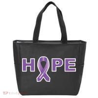 Alzheimer's Disase Awareness Ribbon Tote Bag thumb 0