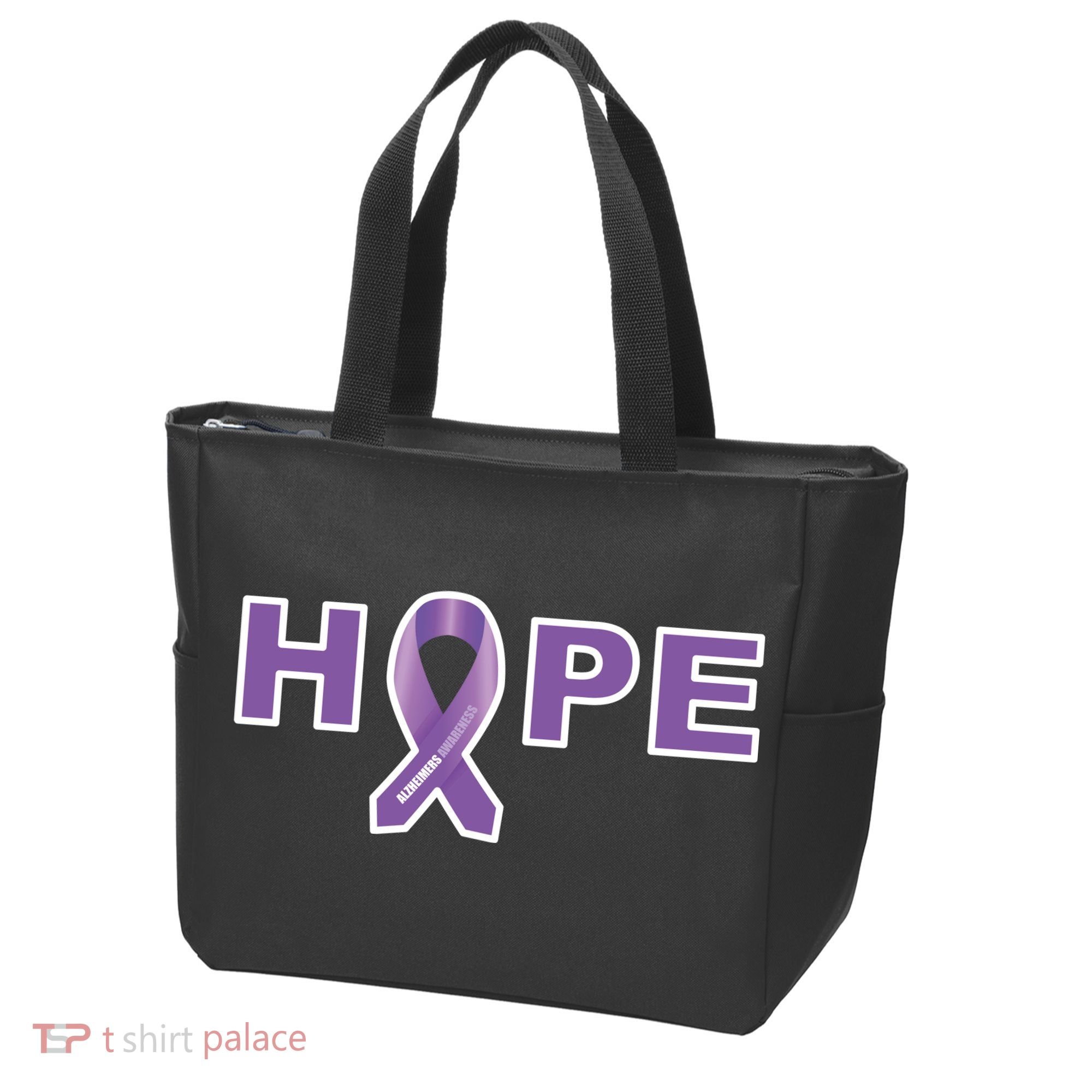 Alzheimer's Disase Awareness Ribbon Tote Bag