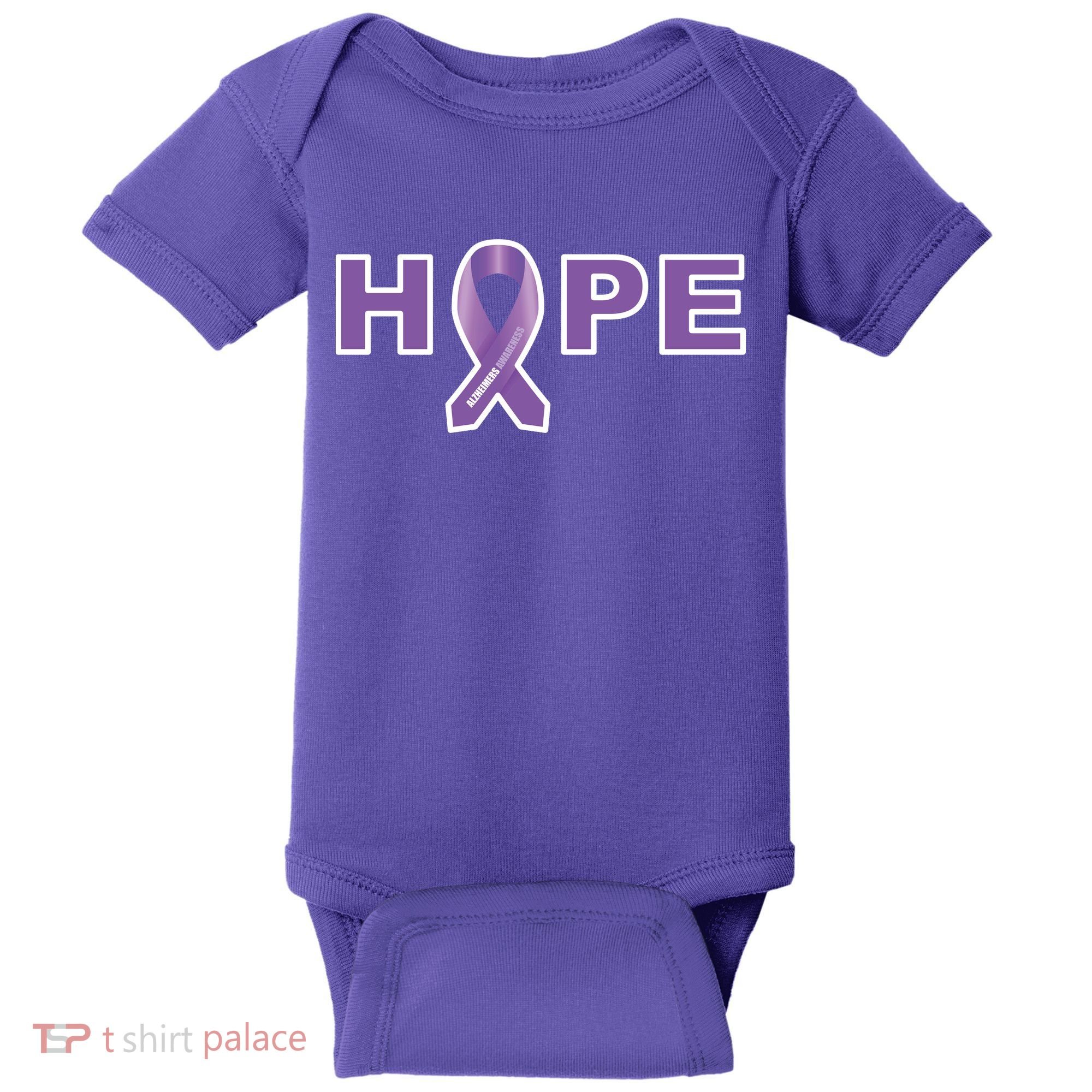 Alzheimer's Disase Awareness Ribbon Baby Bodysuit