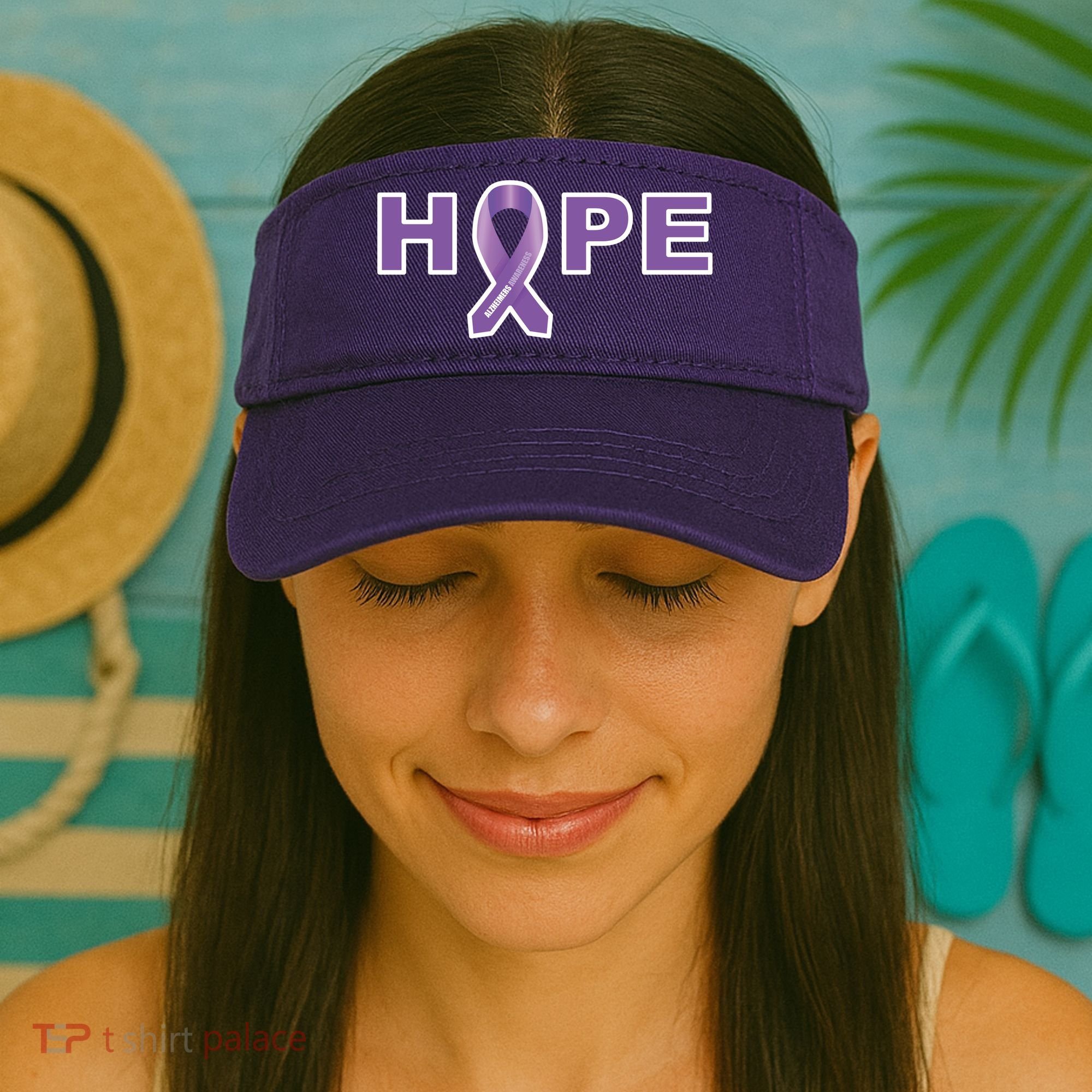 Alzheimer's Disase Awareness Ribbon Visor