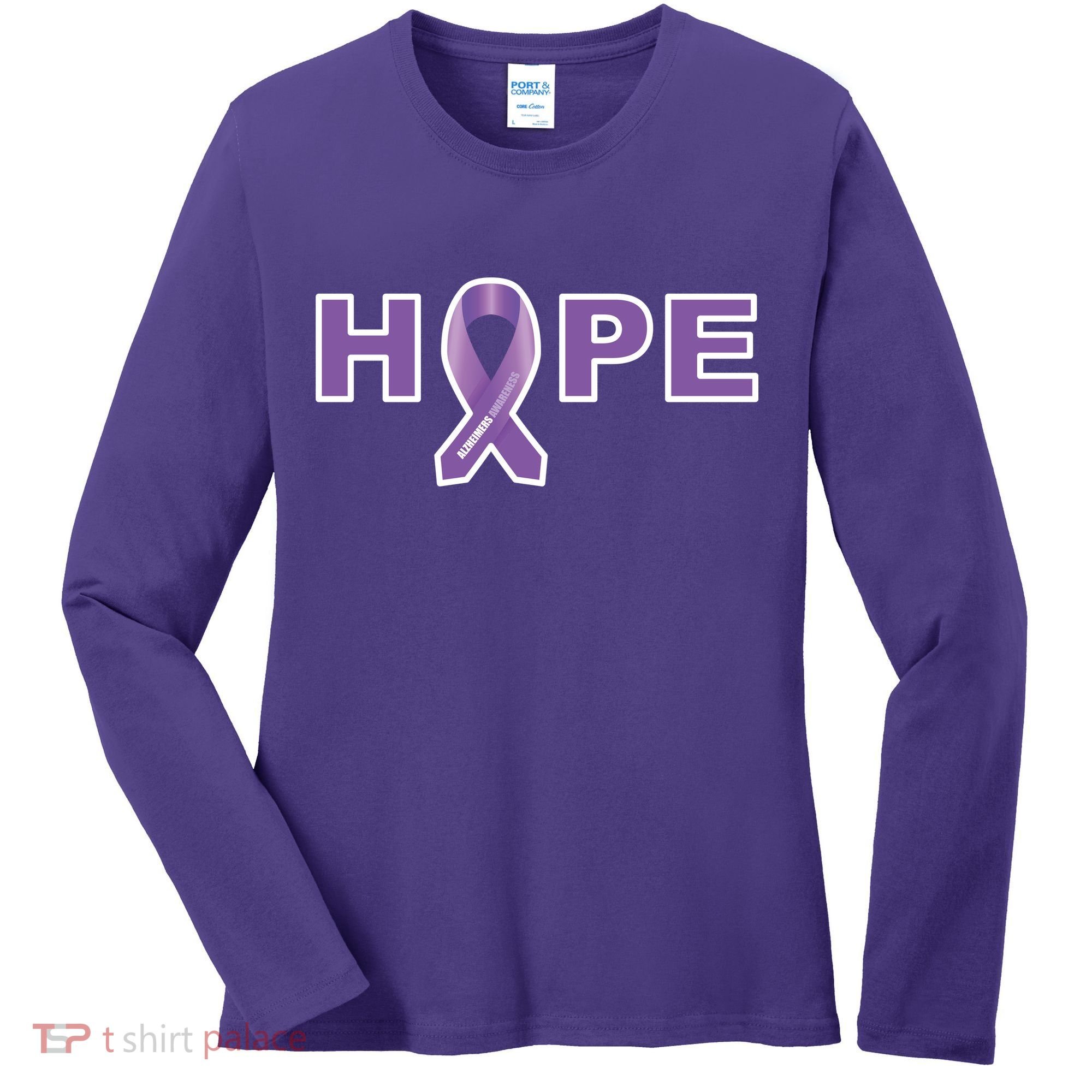 Alzheimer's Disase Awareness Ribbon Women's Long Sleeve Shirt