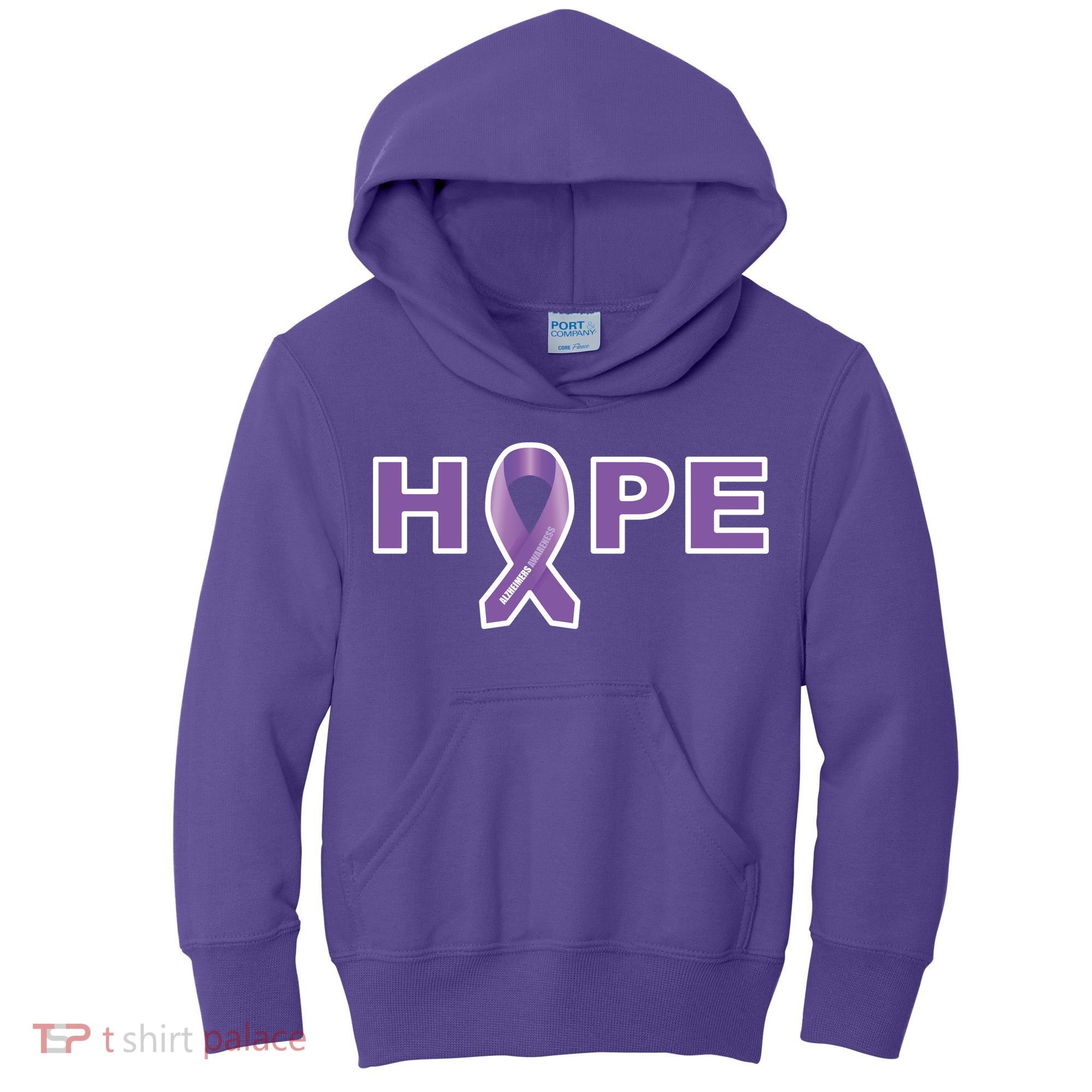 Alzheimer's Disase Awareness Ribbon Kids Hoodie