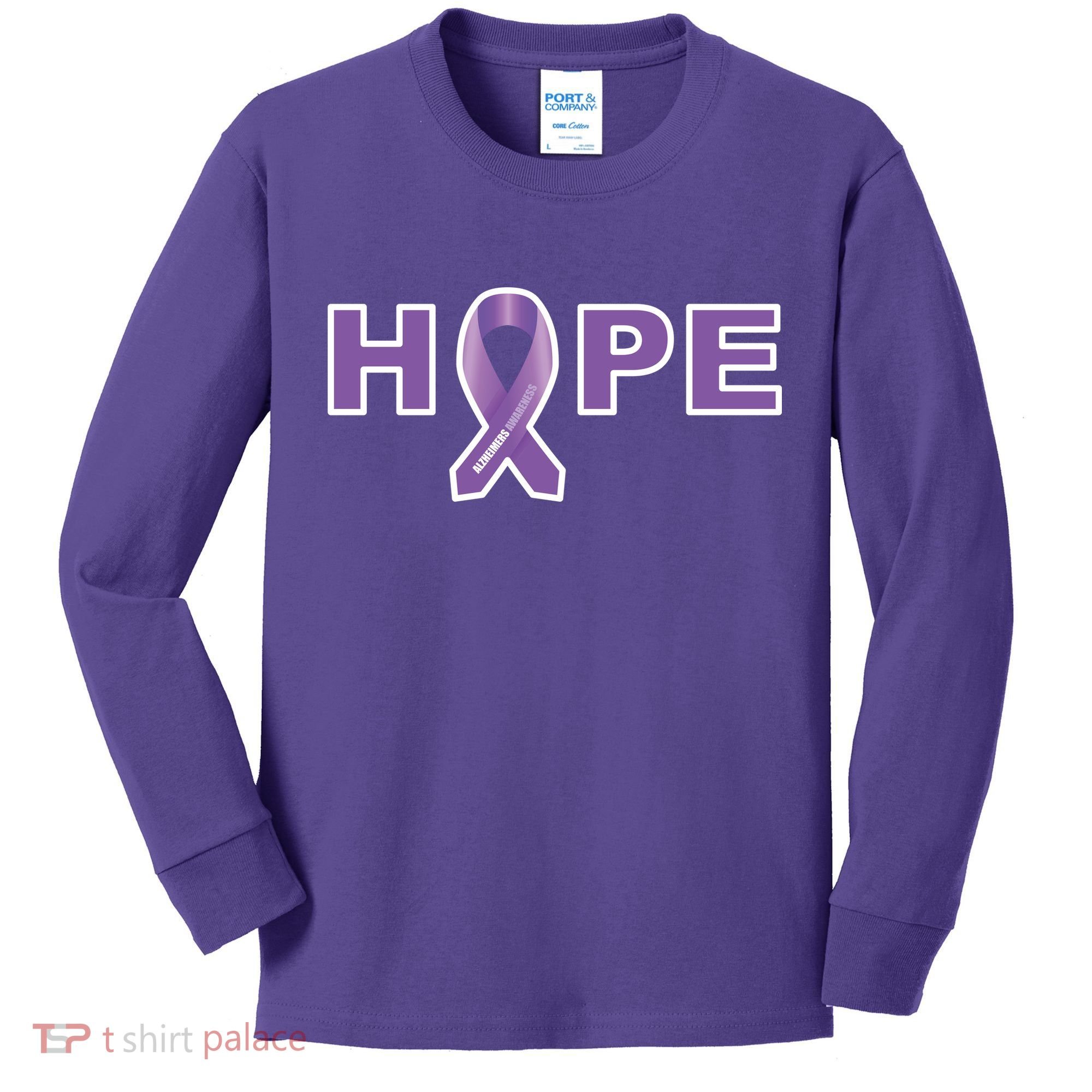 Alzheimer's Disase Awareness Ribbon Kids Long Sleeve Shirt
