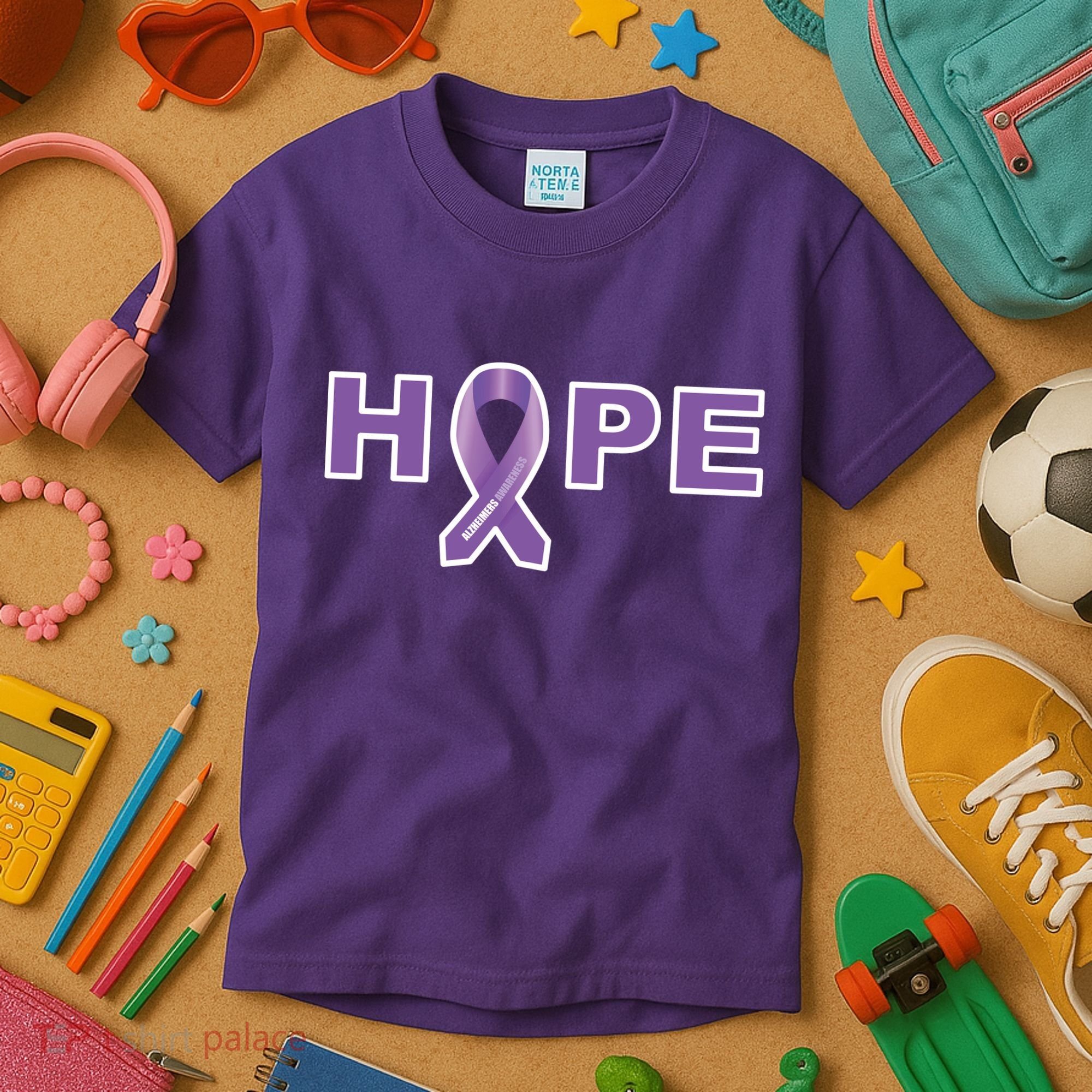 Alzheimer's Disase Awareness Ribbon Kids T-Shirt