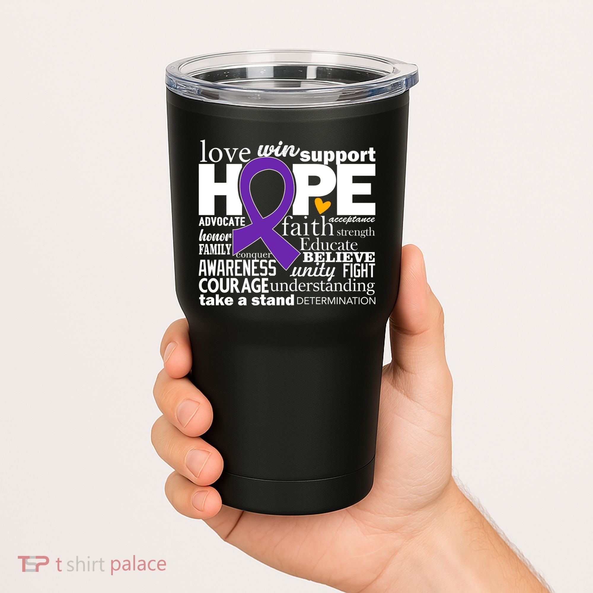 Alzheimer's Hope Love Support Tumbler