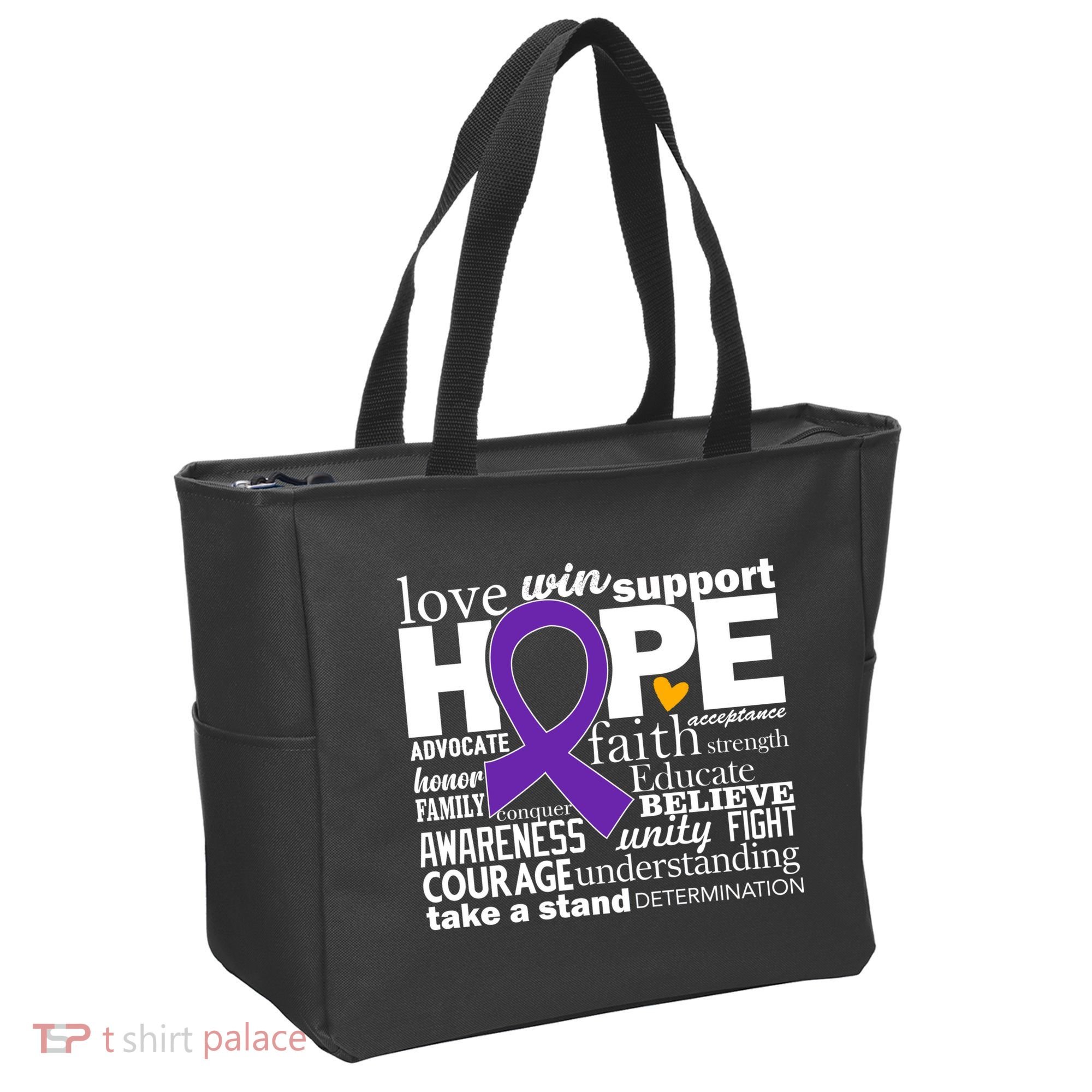 Alzheimer's Hope Love Support Tote Bag