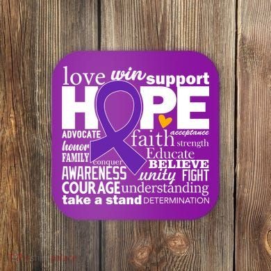 Alzheimer's Hope Love Support Coaster