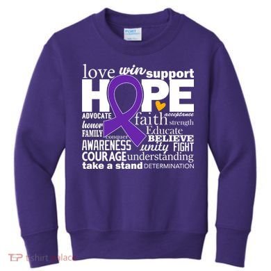 Alzheimer's Hope Love Support Kids Sweatshirt