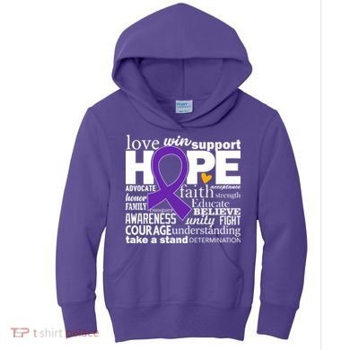 Alzheimer's Hope Love Support Kids Hoodie