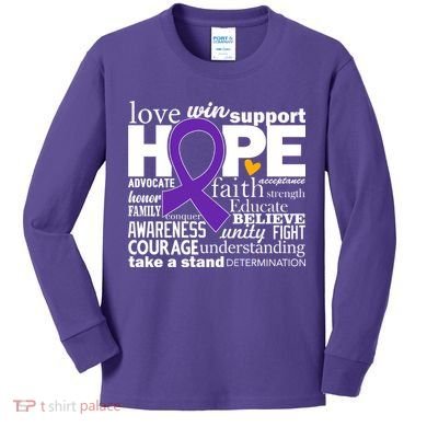 Alzheimer's Hope Love Support Kids Long Sleeve Shirt