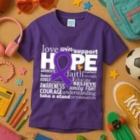 Alzheimer's Hope Love Support Kids T-Shirt thumb 3