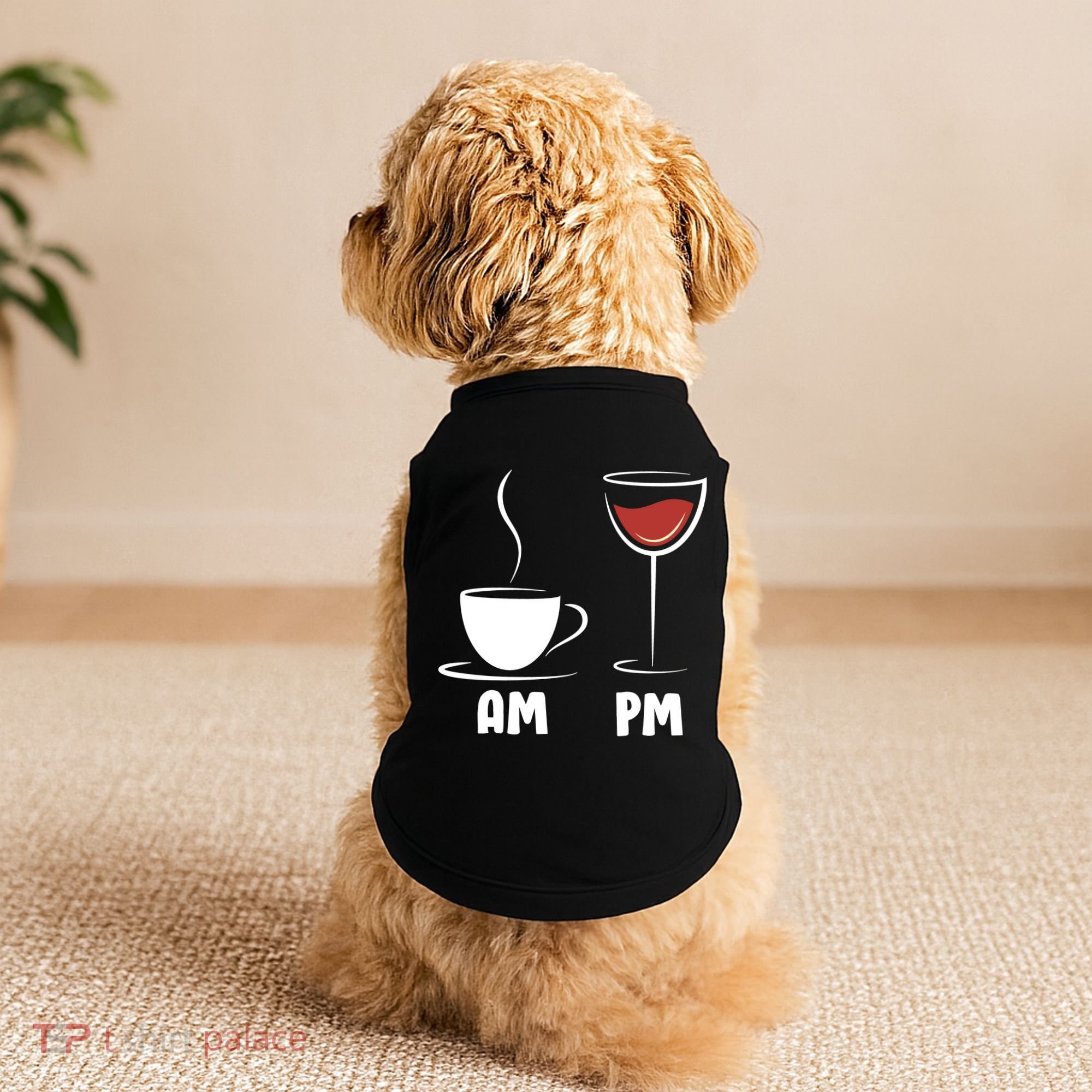 AM Coffee PM Wine Doggie Tank