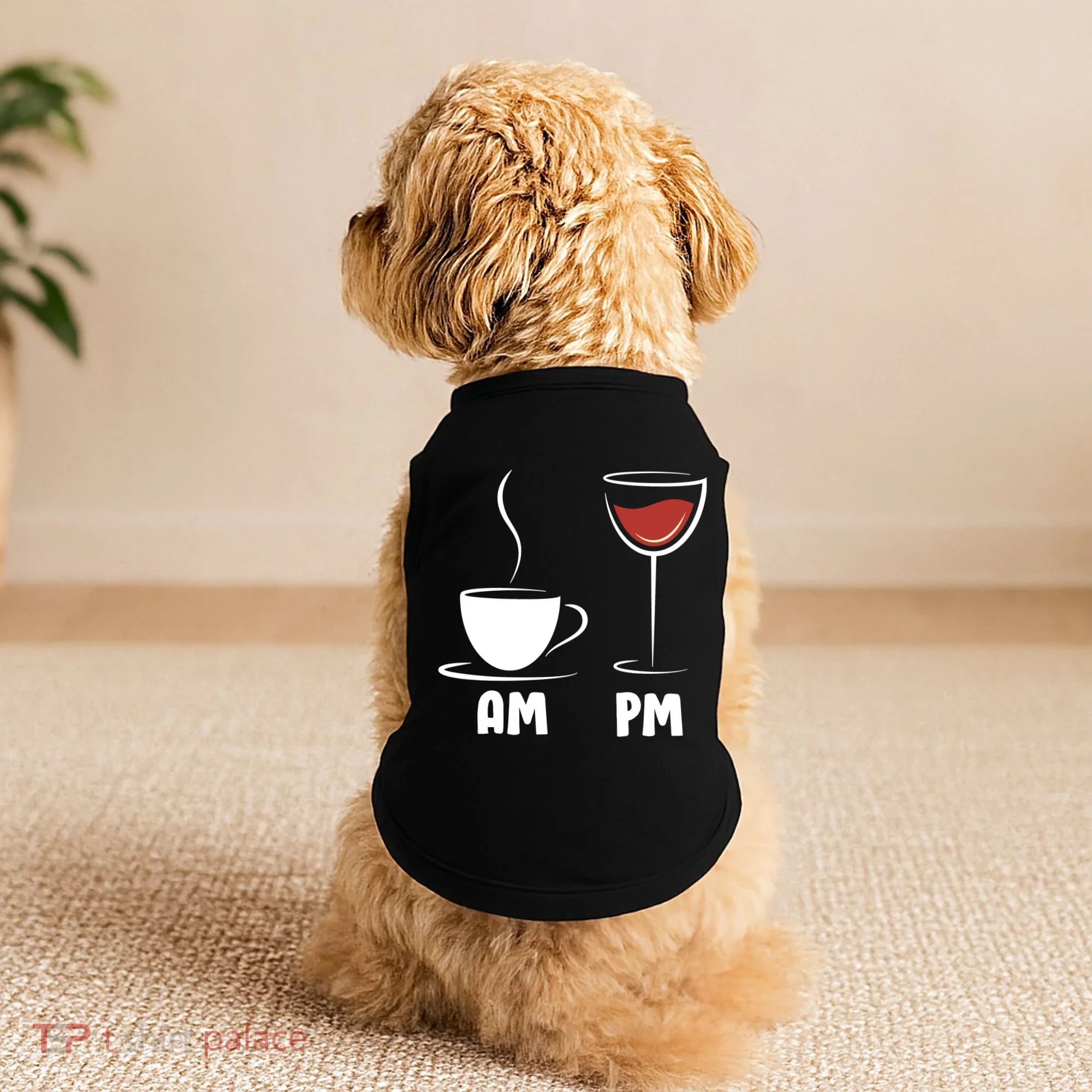 AM Coffee PM Wine Doggie Tank