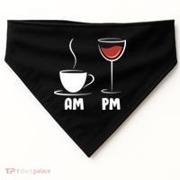 AM Coffee PM Wine USA-Made Doggie Bandana thumb 0