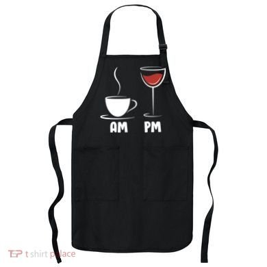 AM Coffee PM Wine Apron