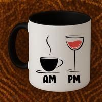 AM Coffee PM Wine Coffee Mug thumb 2