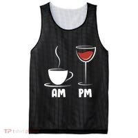 AM Coffee PM Wine Mesh Reversible Basketball Jersey Tank thumb 0